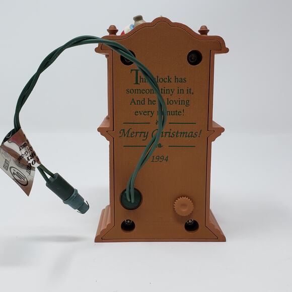 1994 Hallmark Clock w/ Pendulum Holiday Christmas Ornament Display - Picture 5 of 8